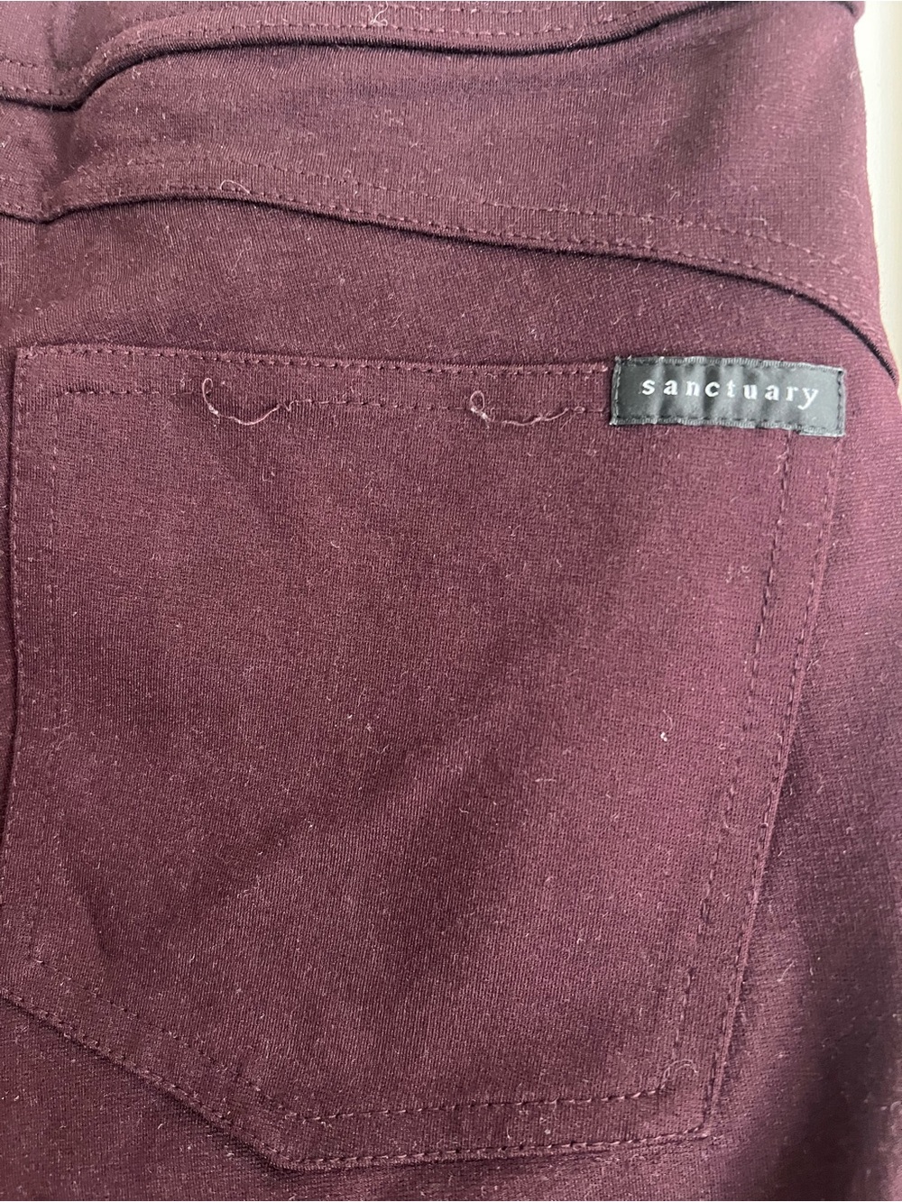 Sanctuary Deep Burgundy Stretch Ponte Ankle Pants - Picture 4 of 4